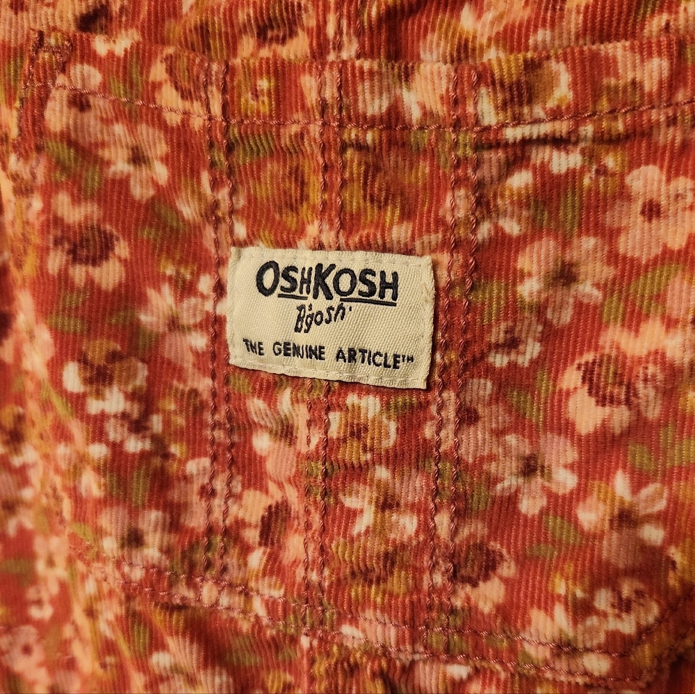 Genuine OshKosh B'gosh Pink Floral Kids Overalls Jumper, Size 5T, NWT - Picture 3 of 5